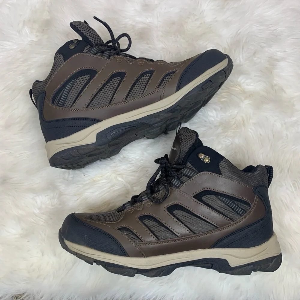Eddie Bauer Men's Brown Graham Waterproof Leather Hiking Boots